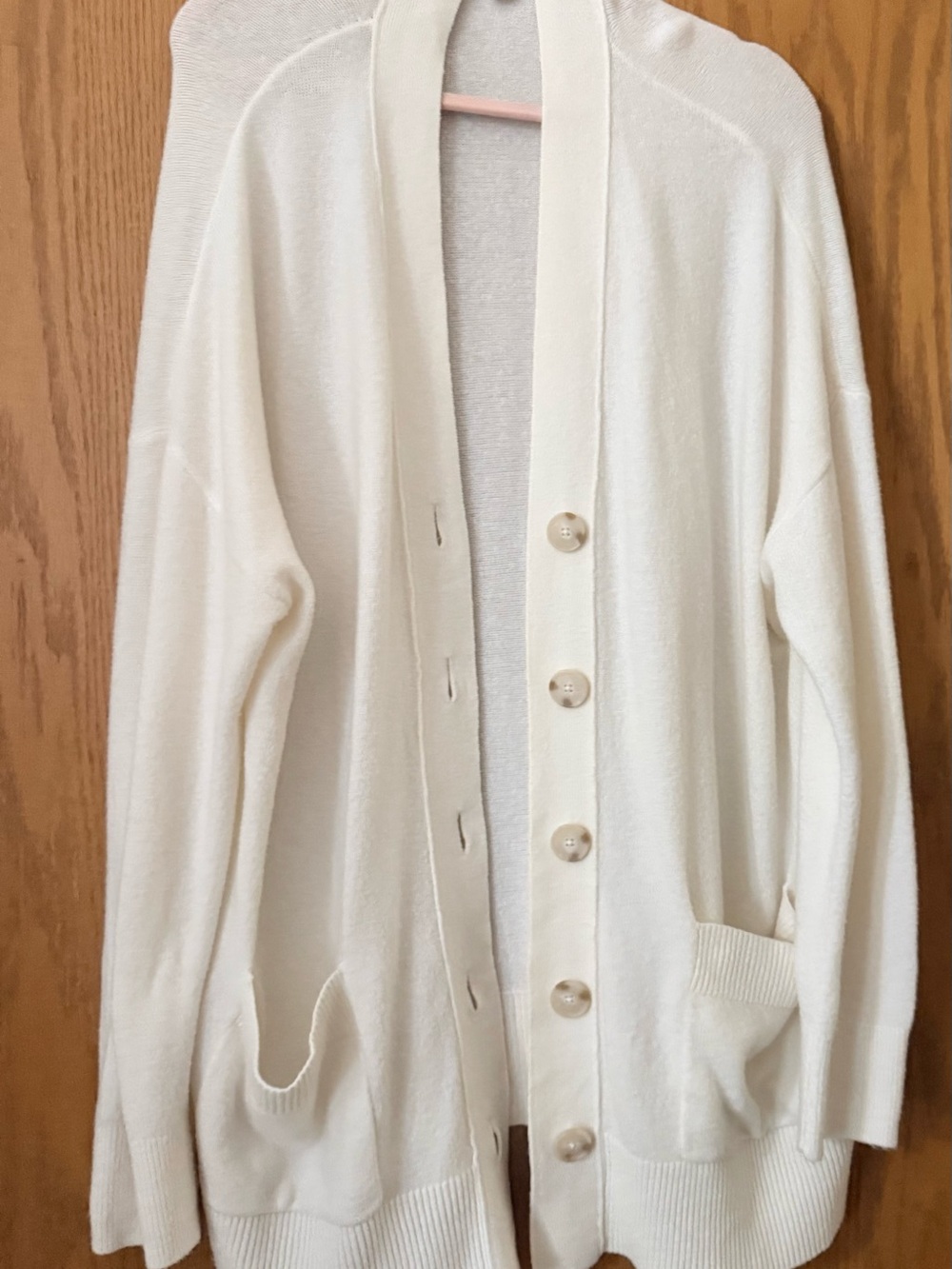 LOFT Cream Button-Up Women's Cardigan Sweater